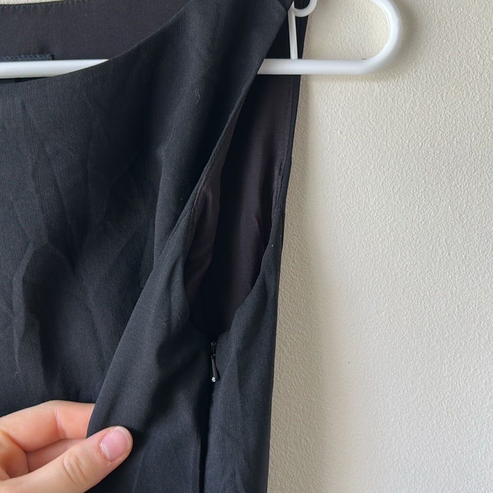 Banana Republic Wool Midi A-line Swing Black Dress Sleeveless Classic LBD 6 S - Picture 11 of 11